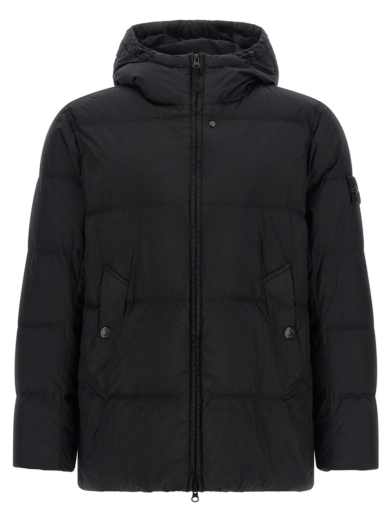 Stone Island Black Polyamide Full-Length Jacket
