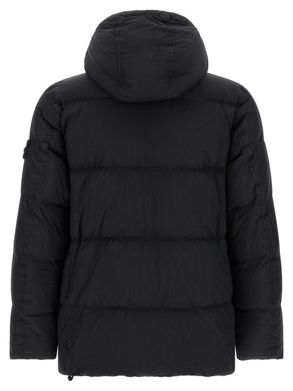 Stone Island Black Polyamide Full-Length Jacket