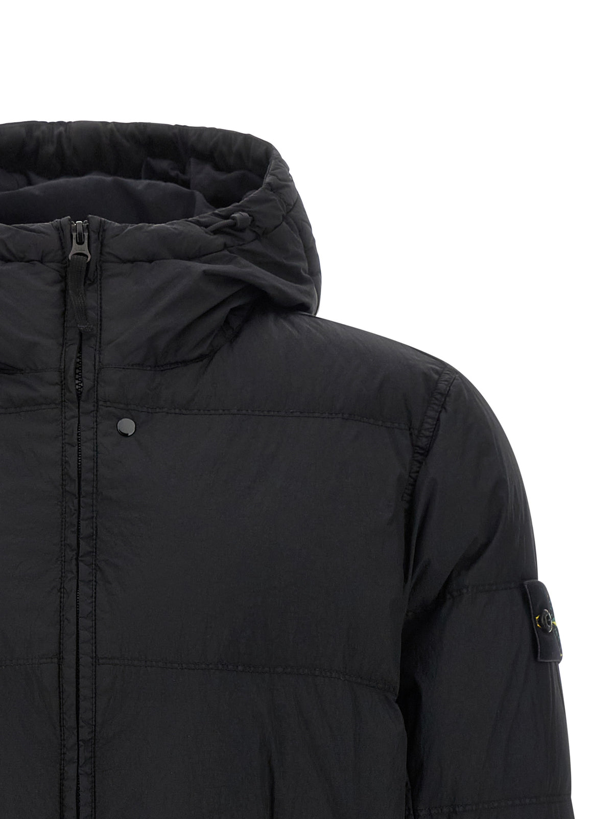 Veste longue Stone Island noire en polyamide
