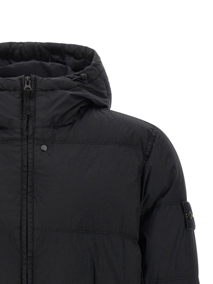 Stone Island Black Polyamide Full-Length Jacket