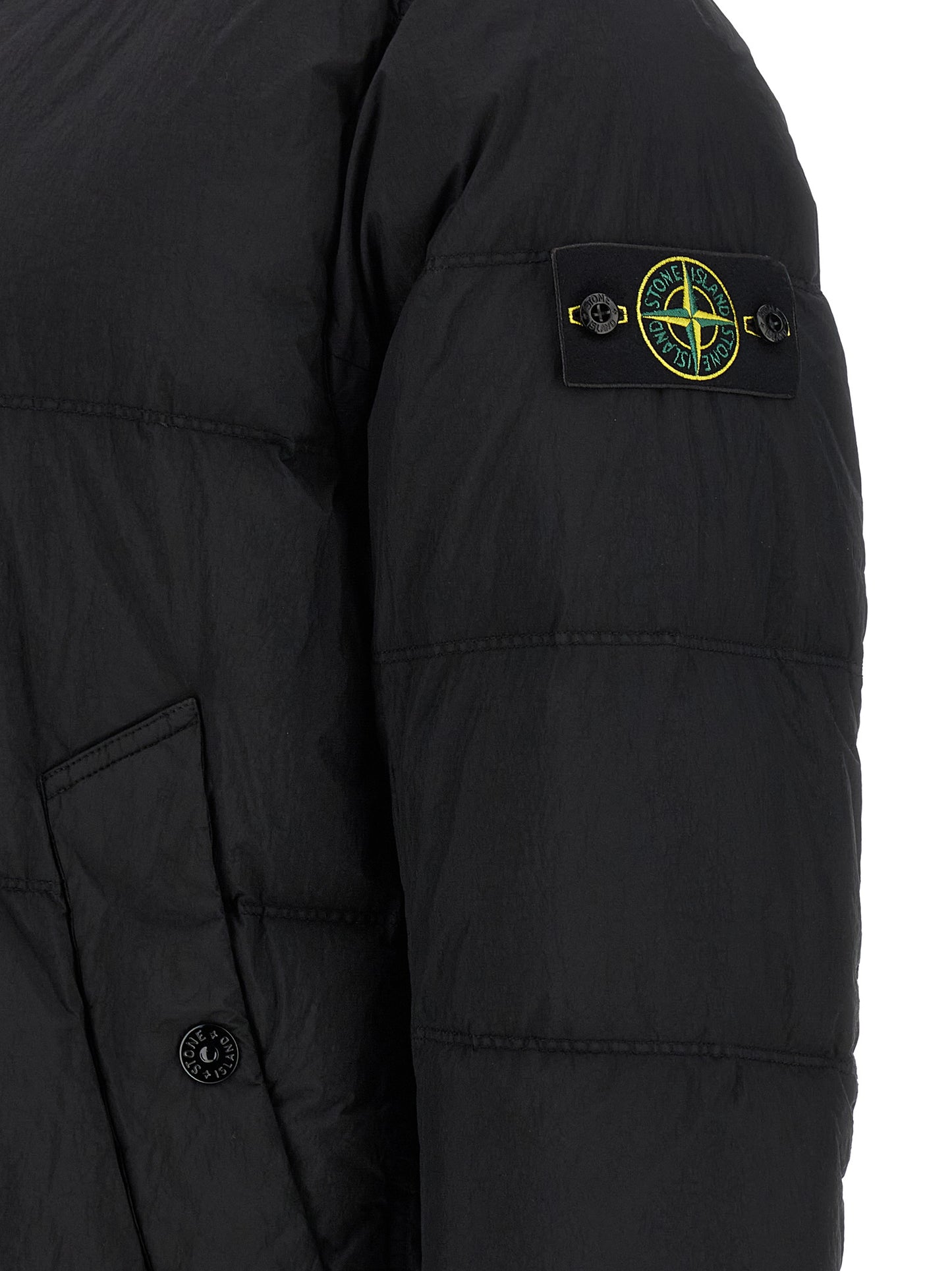 Stone Island Black Polyamide Full-Length Jacket