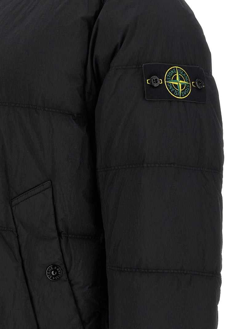 Stone Island Black Polyamide Full-Length Jacket