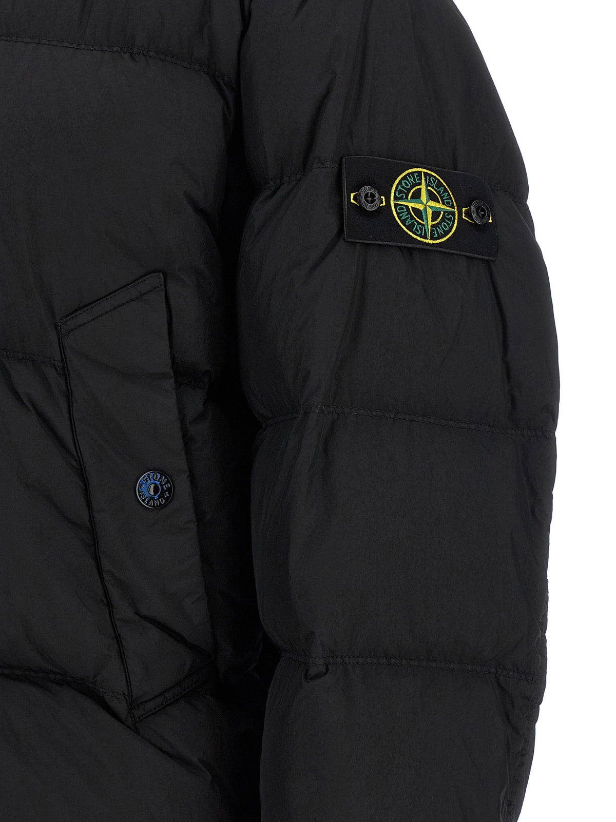 Stone Island Black Polyamide Full-Length Jacket