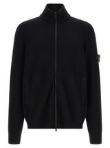 Cardigan Stone Island en Laine Vierge Noire