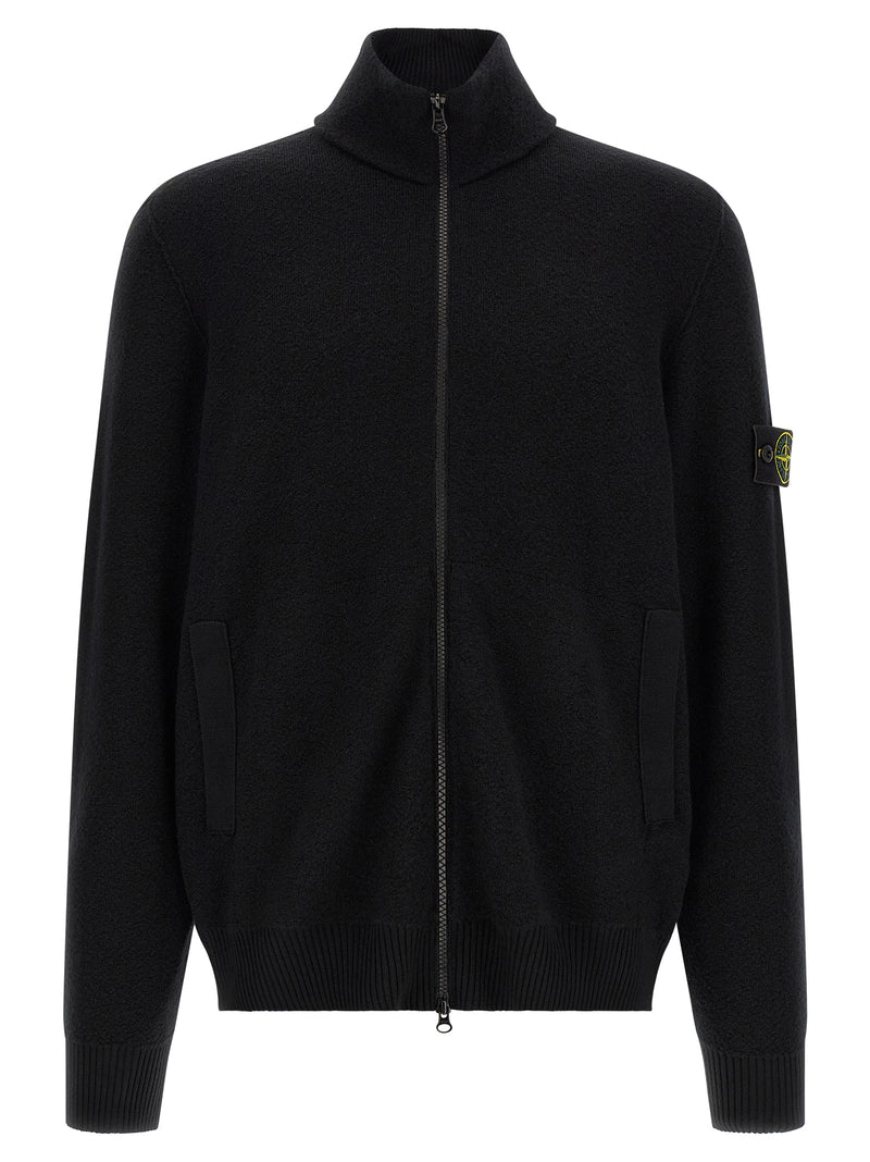 Stone Island Black Virgin Wool Cardigan