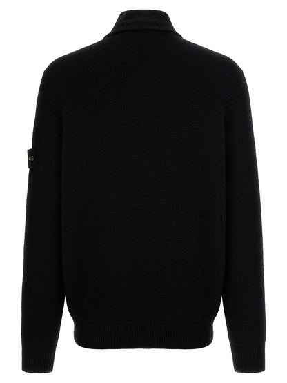 Stone Island Black Virgin Wool Cardigan
