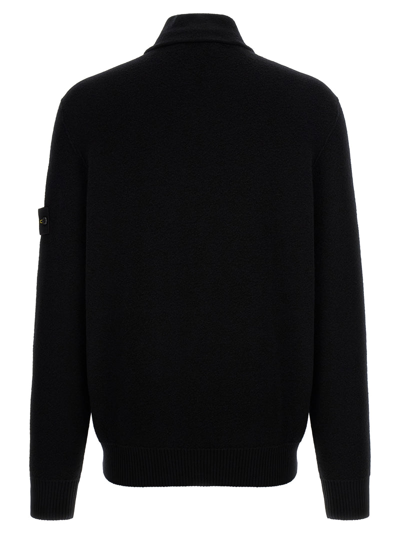 Stone Island Black Virgin Wool Cardigan