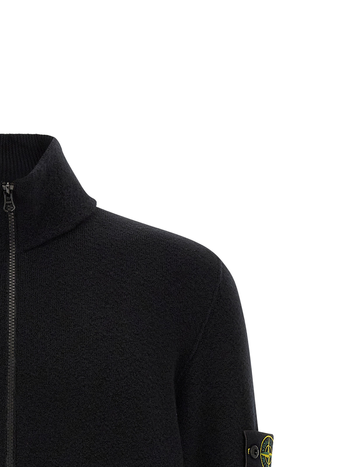 Cardigan Stone Island en Laine Vierge Noire