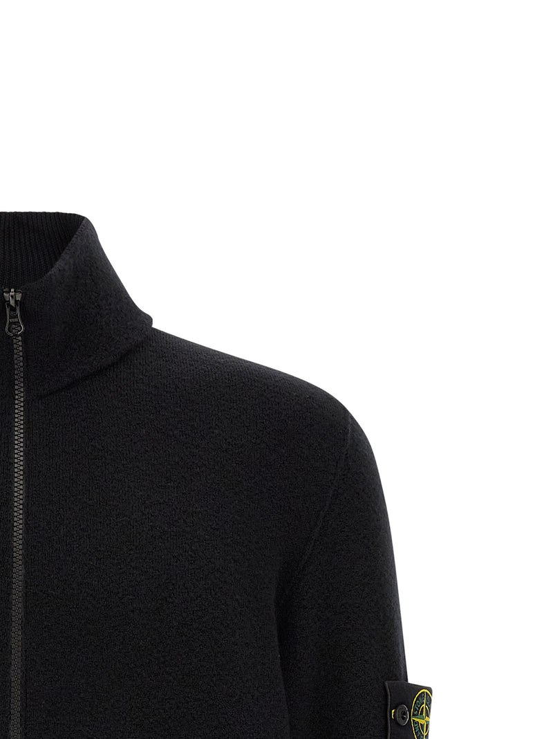 Stone Island Black Virgin Wool Cardigan