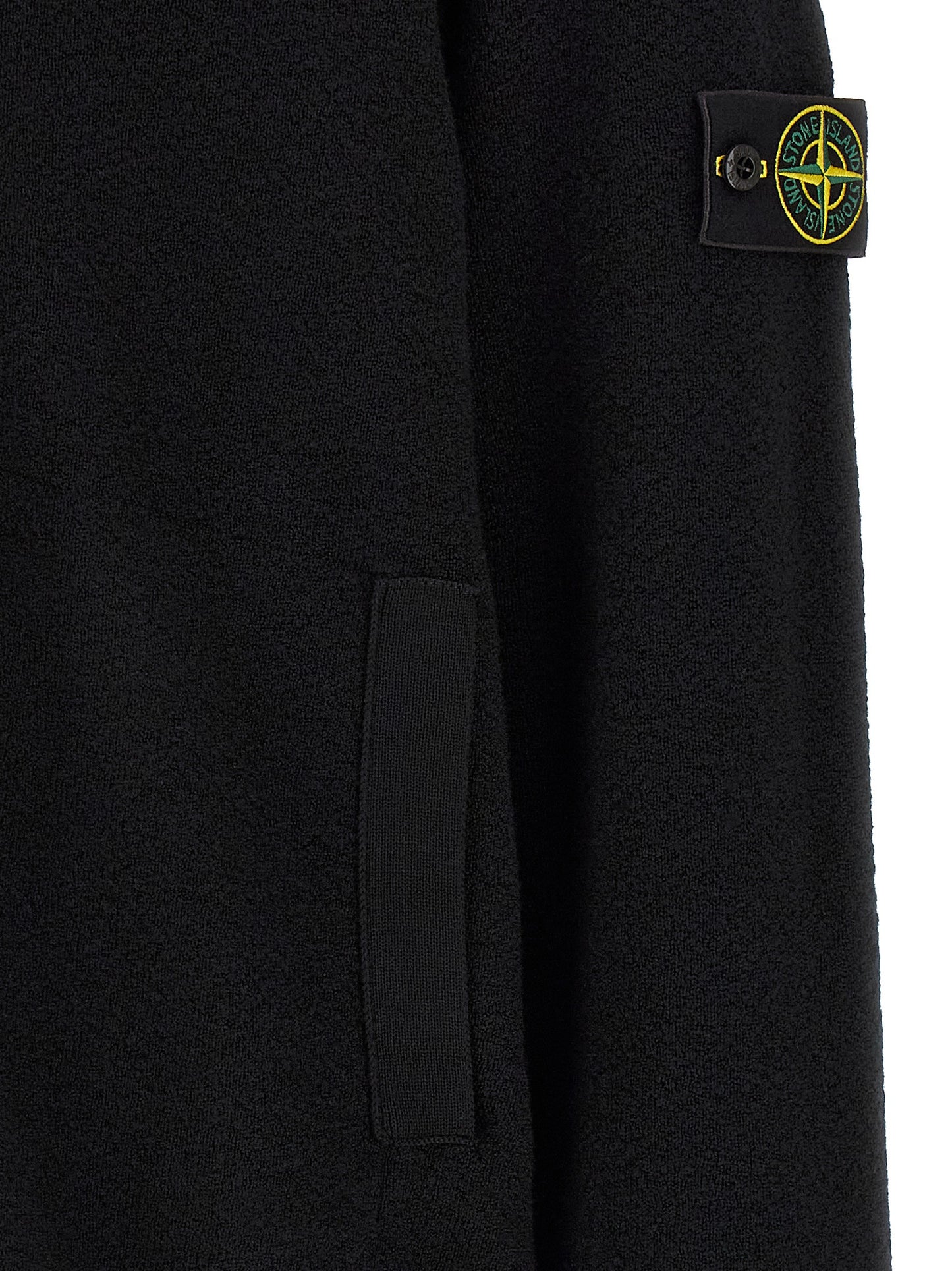 Stone Island Black Virgin Wool Cardigan