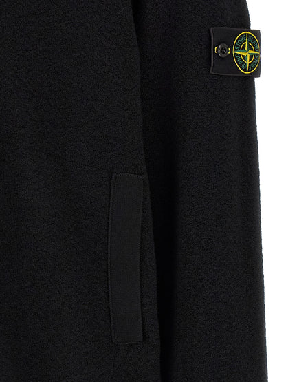 Stone Island Black Virgin Wool Cardigan