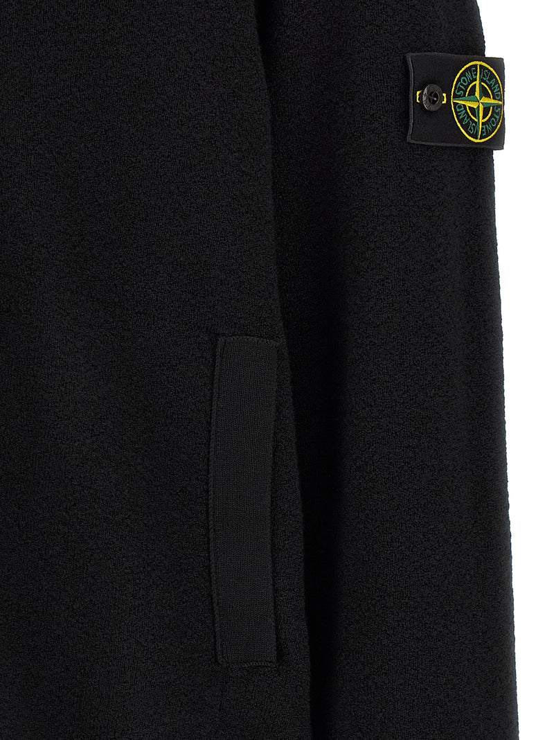 Stone Island Black Virgin Wool Cardigan