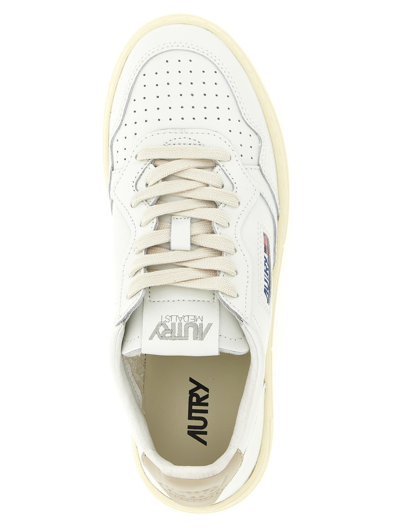 Autry Beige Cowhide Low Top Sneakers