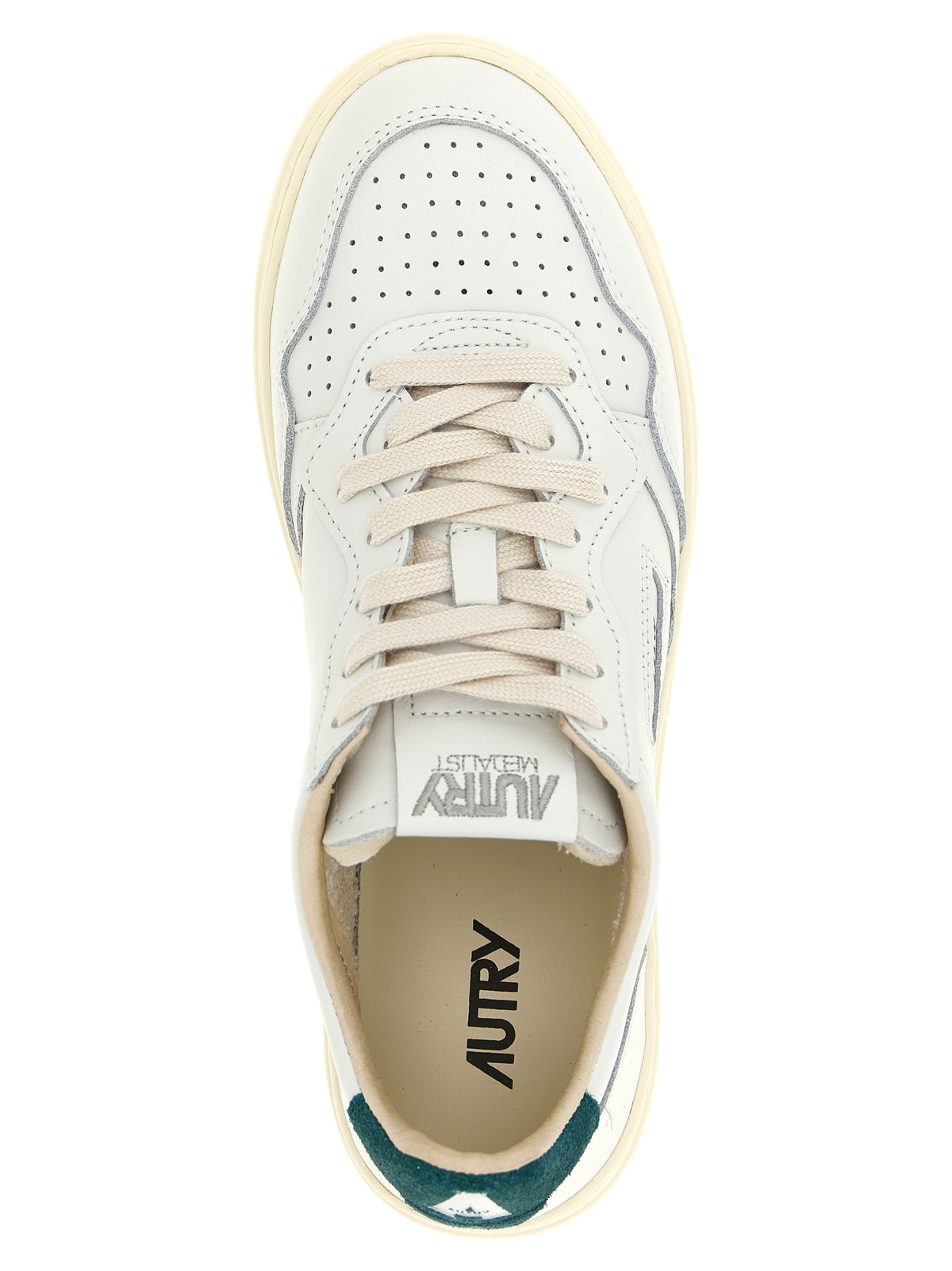 Baskets basses bicolores en cuir de vachette Autry