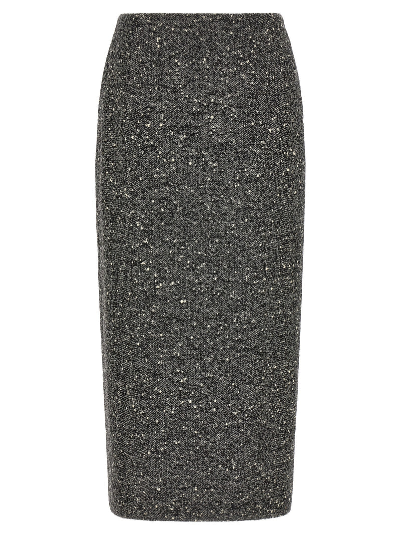 Valentino Garavani Bicolor Virgin Wool Midi Skirt