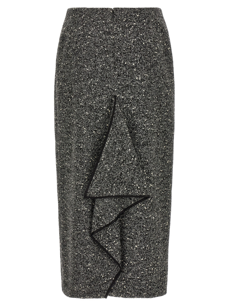 Valentino Garavani Bicolor Virgin Wool Midi Skirt