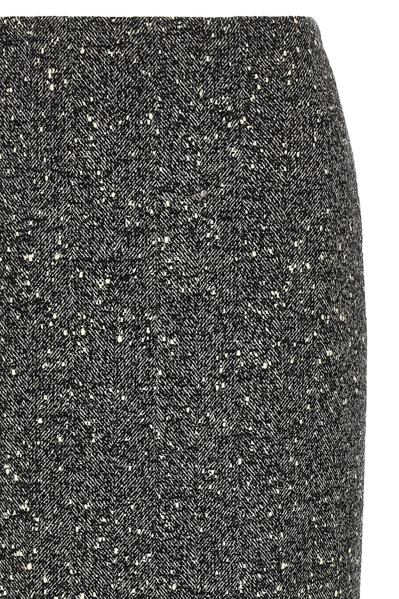 Valentino Garavani Bicolor Virgin Wool Midi Skirt