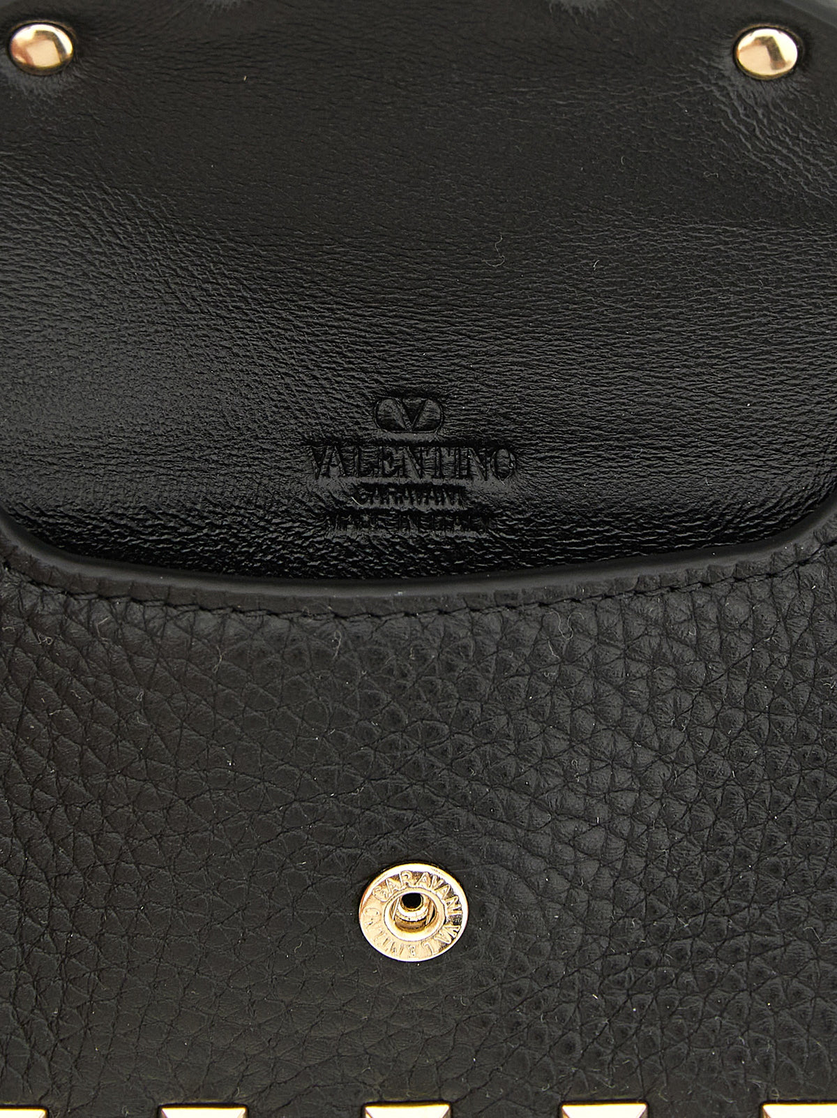 Porte-cartes Valentino Garavani en cuir de veau noir