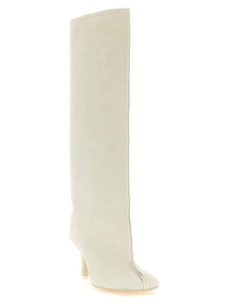 MM6 Maison Margiela White Cowhide Over The Knee