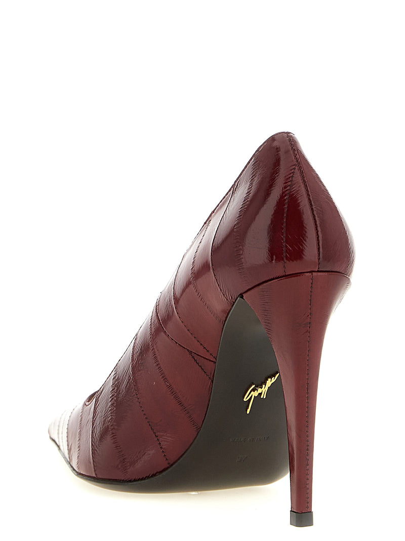 Giuseppe Zanotti Bordeaux Leather High Heel Pumps