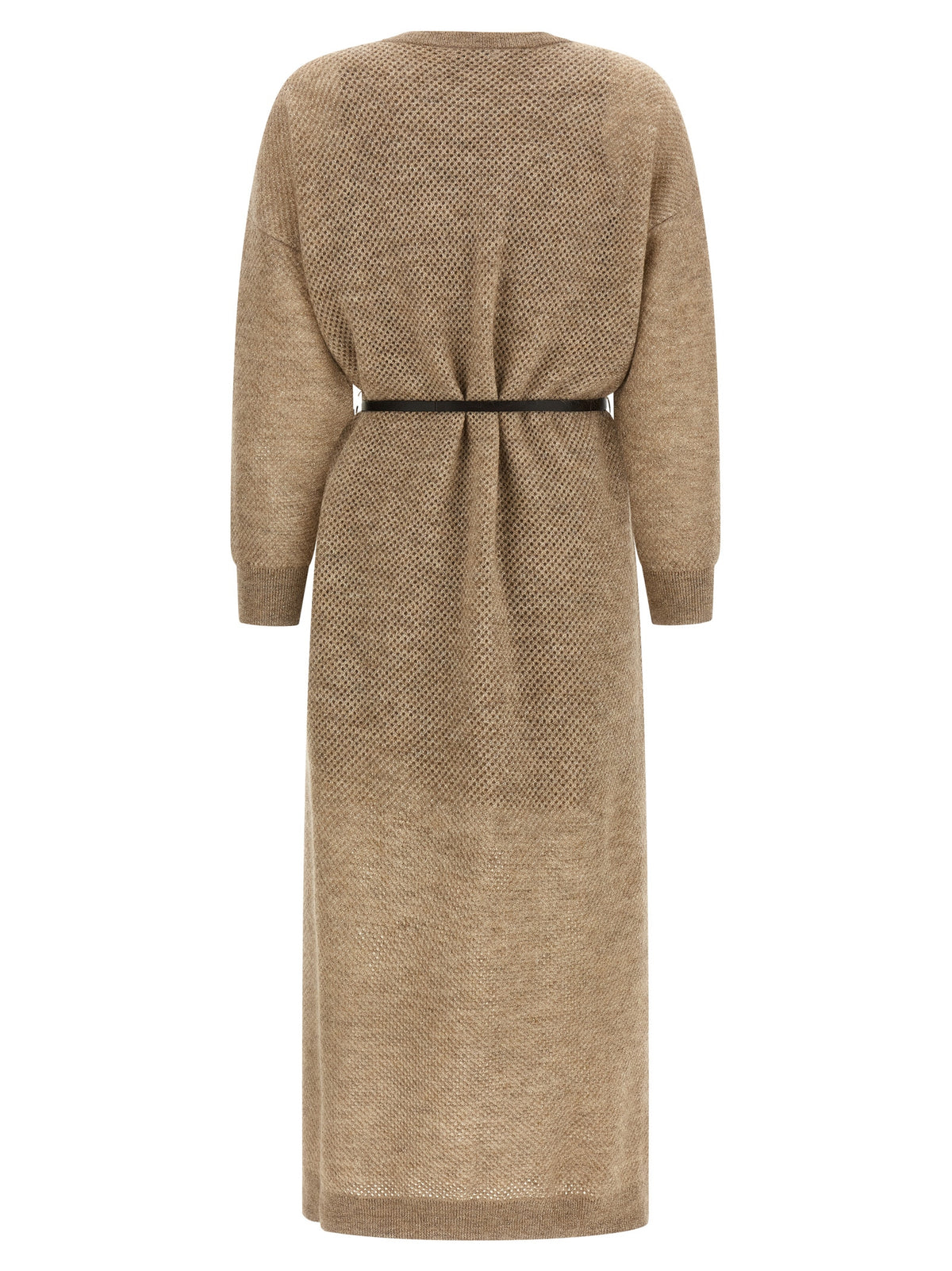 Robe midi Brunello Cucinelli en laine beige