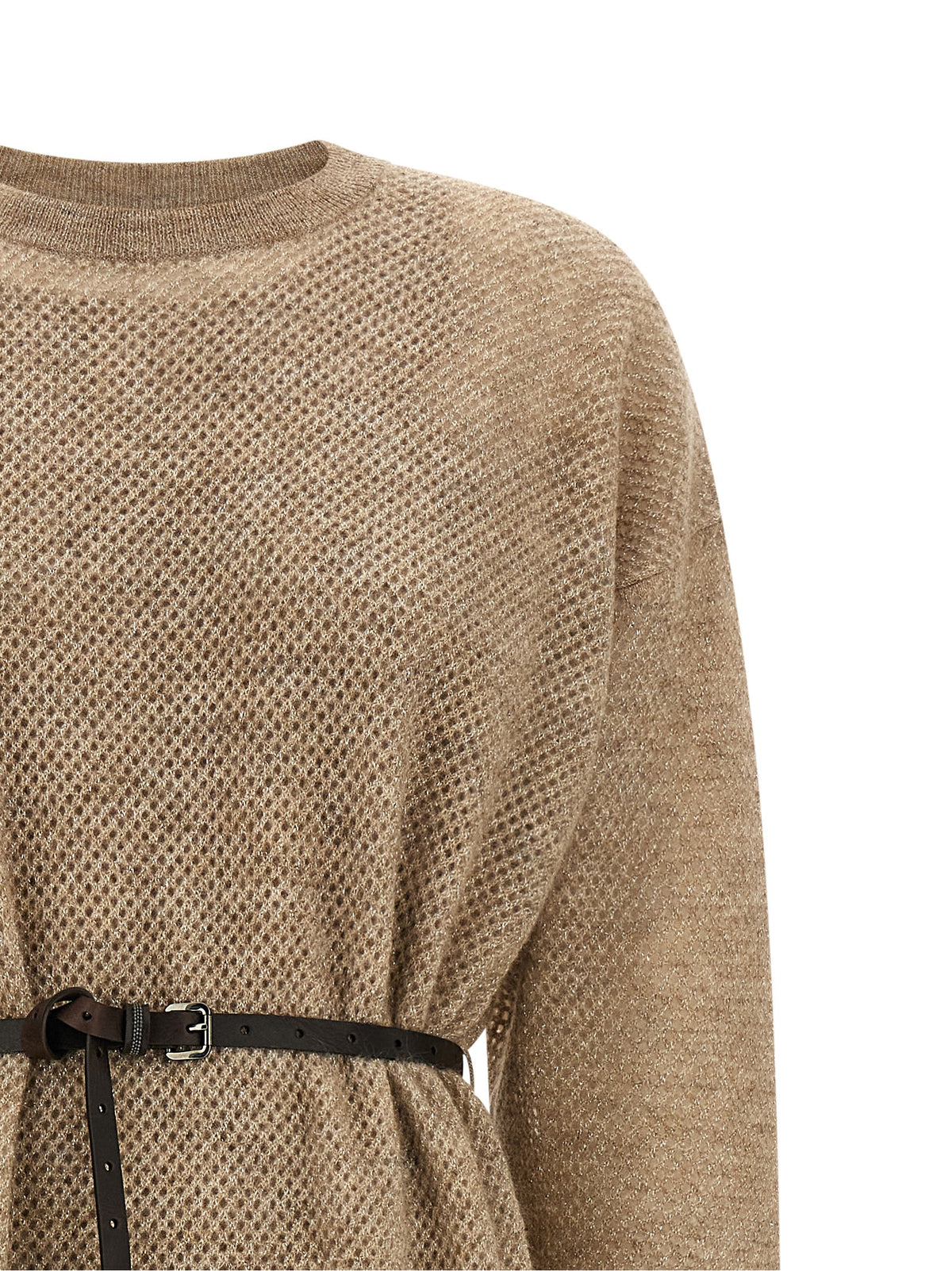 Robe midi Brunello Cucinelli en laine beige