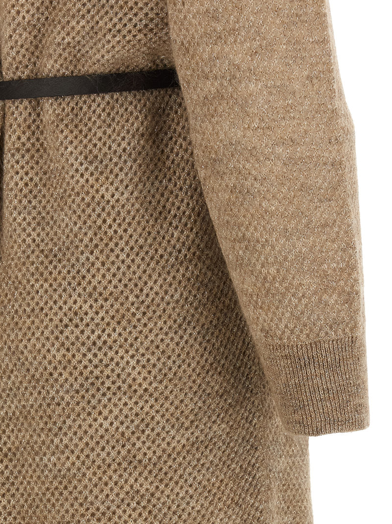 Brunello Cucinelli Beige Wool Midi Dress