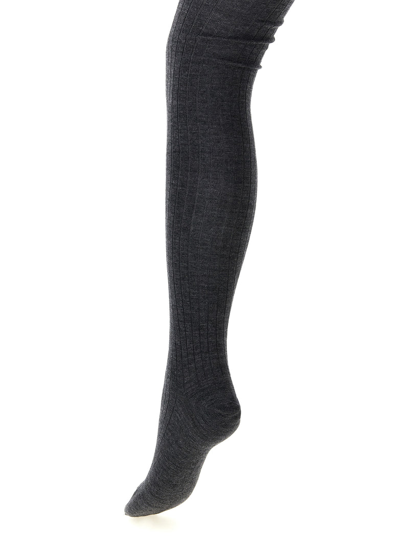 Jil Sander Gray Wool Socks