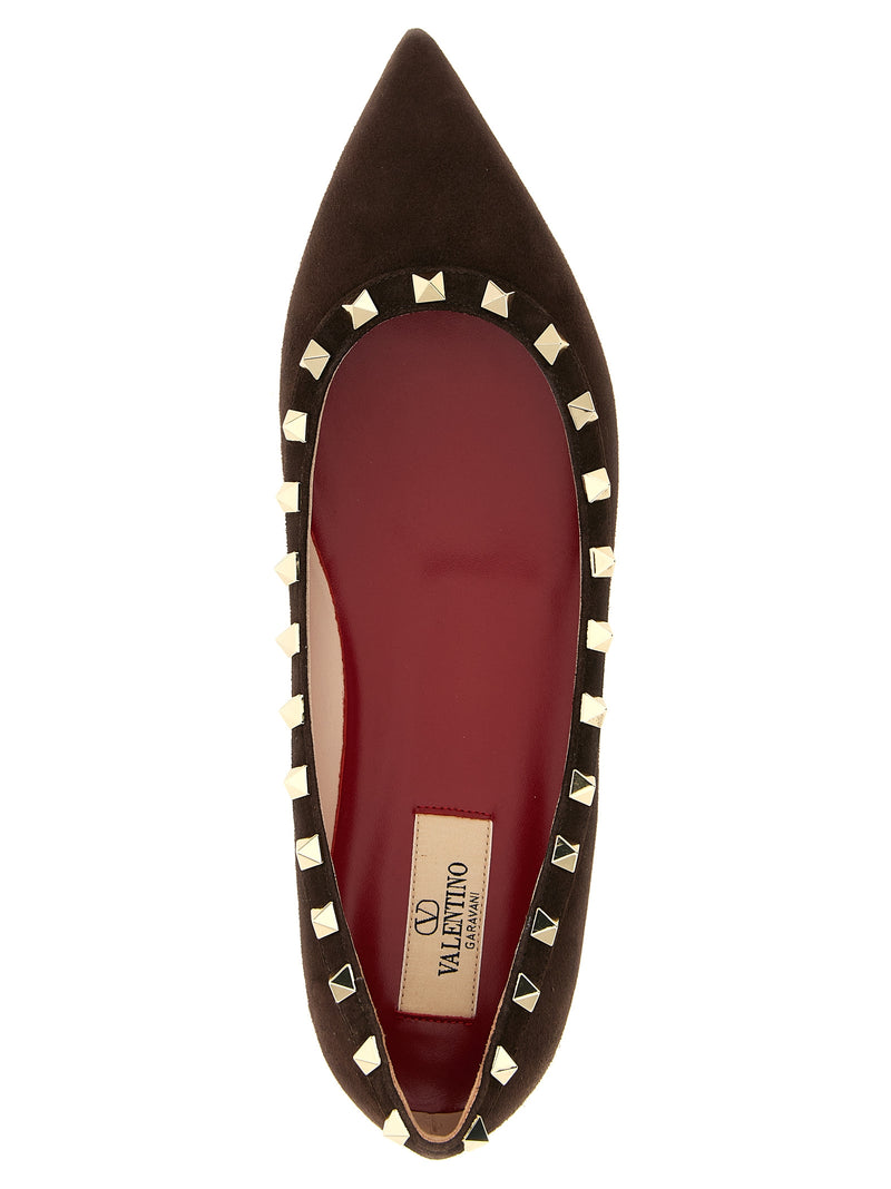 Valentino Garavani Brown Calfskin Ballet Flats