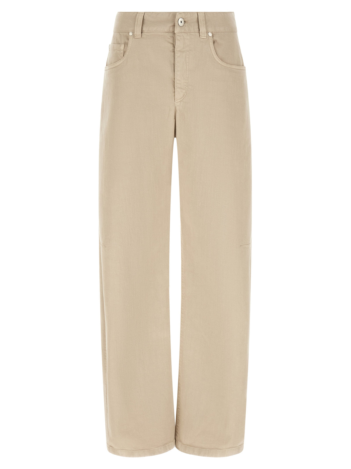 Jeans Brunello Cucinelli beige en coton coupe décontractée