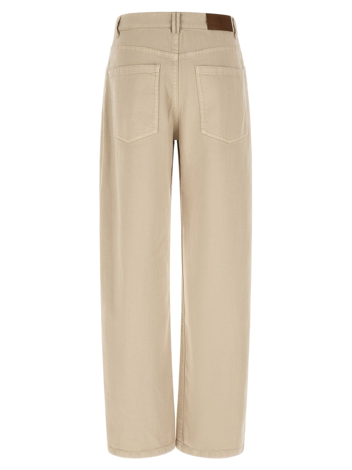 Jeans Brunello Cucinelli beige en coton coupe décontractée