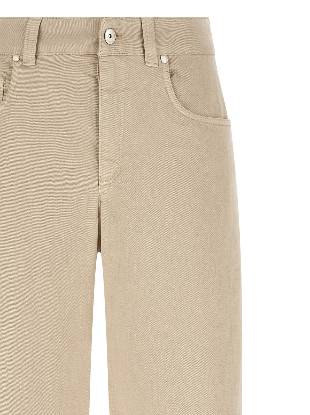 Jeans Brunello Cucinelli beige en coton coupe décontractée