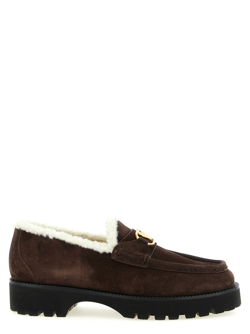 Valentino Garavani Brown Calfskin Slip-On Loafers