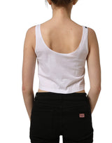 Débardeur court sans manches en coton blanc Dolce & Gabbana