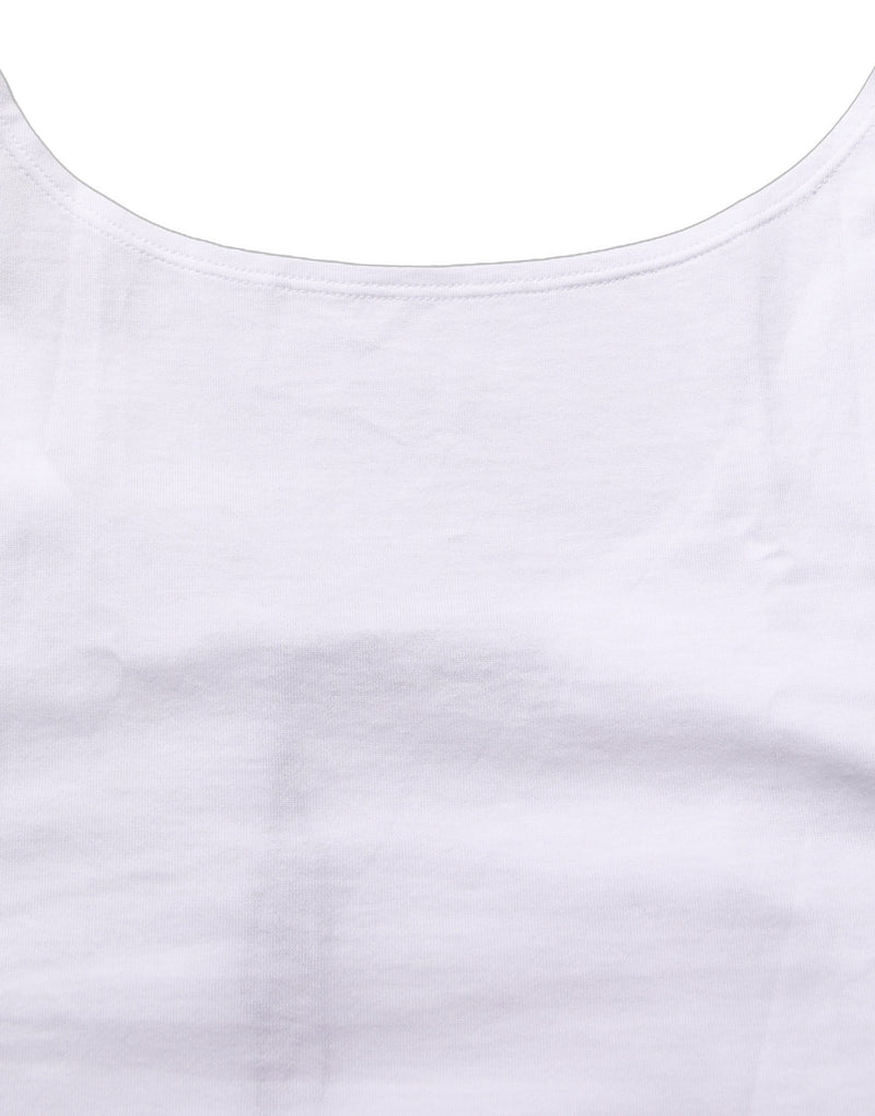 Dolce & Gabbana White Cotton Sleeveless Cropped Tank Top