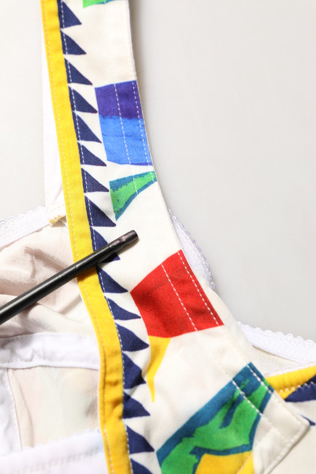 Débardeur court en soie imprimé Carretto multicolore Dolce & Gabbana