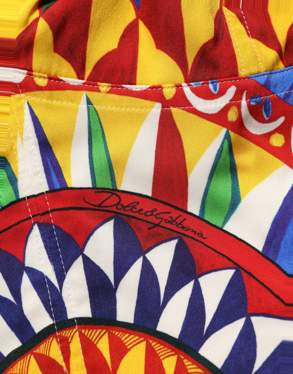 Débardeur court en soie imprimé Carretto multicolore Dolce & Gabbana