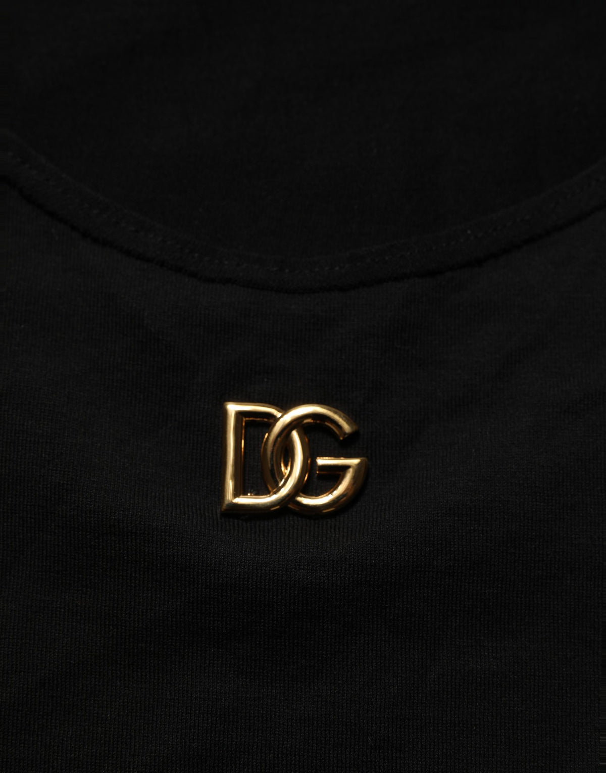 Débardeur sans manches en coton à logo DG Dolce & Gabbana Noir Or
