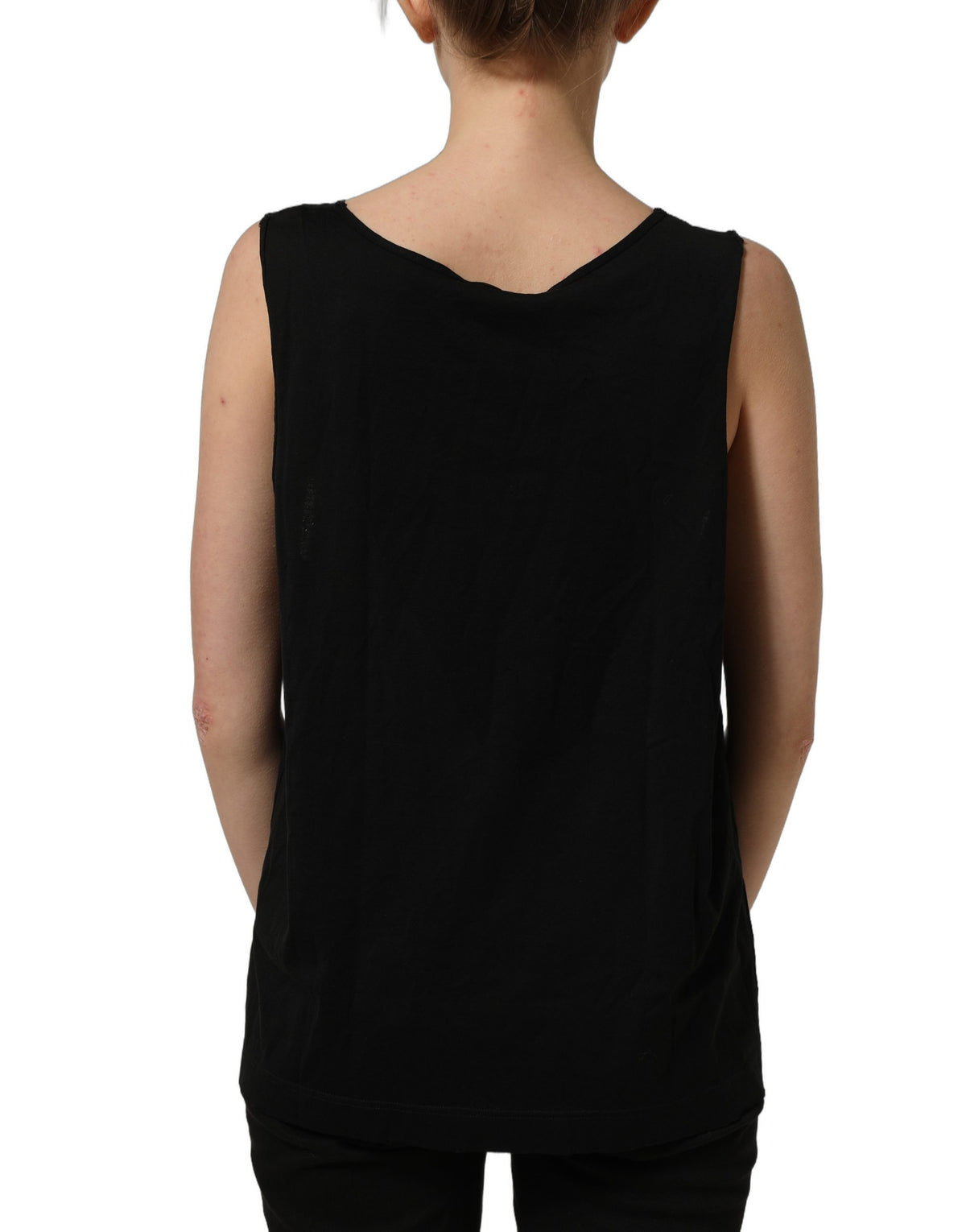 Débardeur sans manches en coton à logo DG Dolce & Gabbana Noir Or
