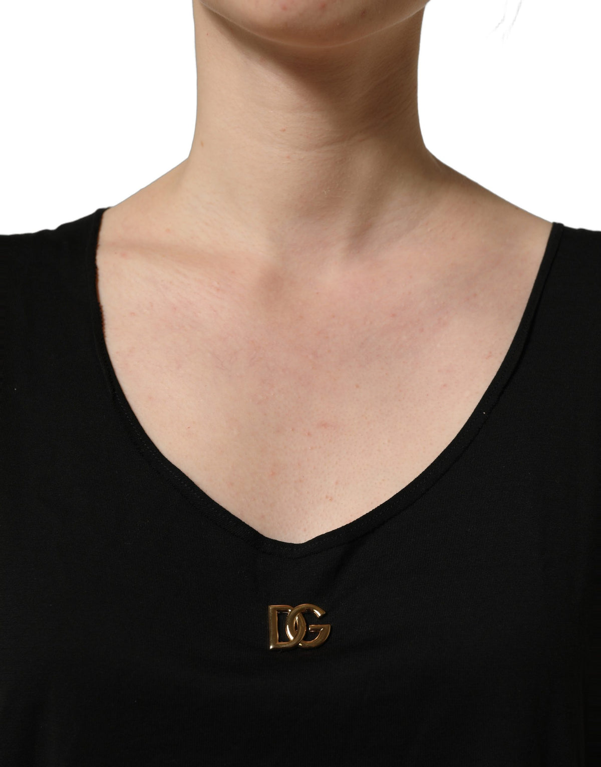 Débardeur sans manches en coton à logo DG Dolce & Gabbana Noir Or