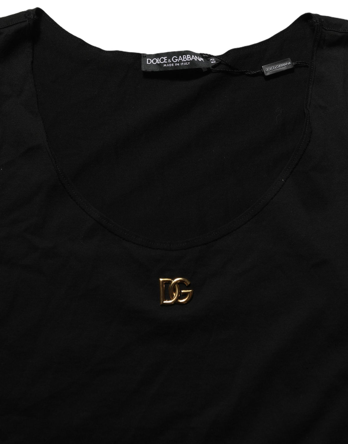 Débardeur sans manches en coton à logo DG Dolce & Gabbana Noir Or