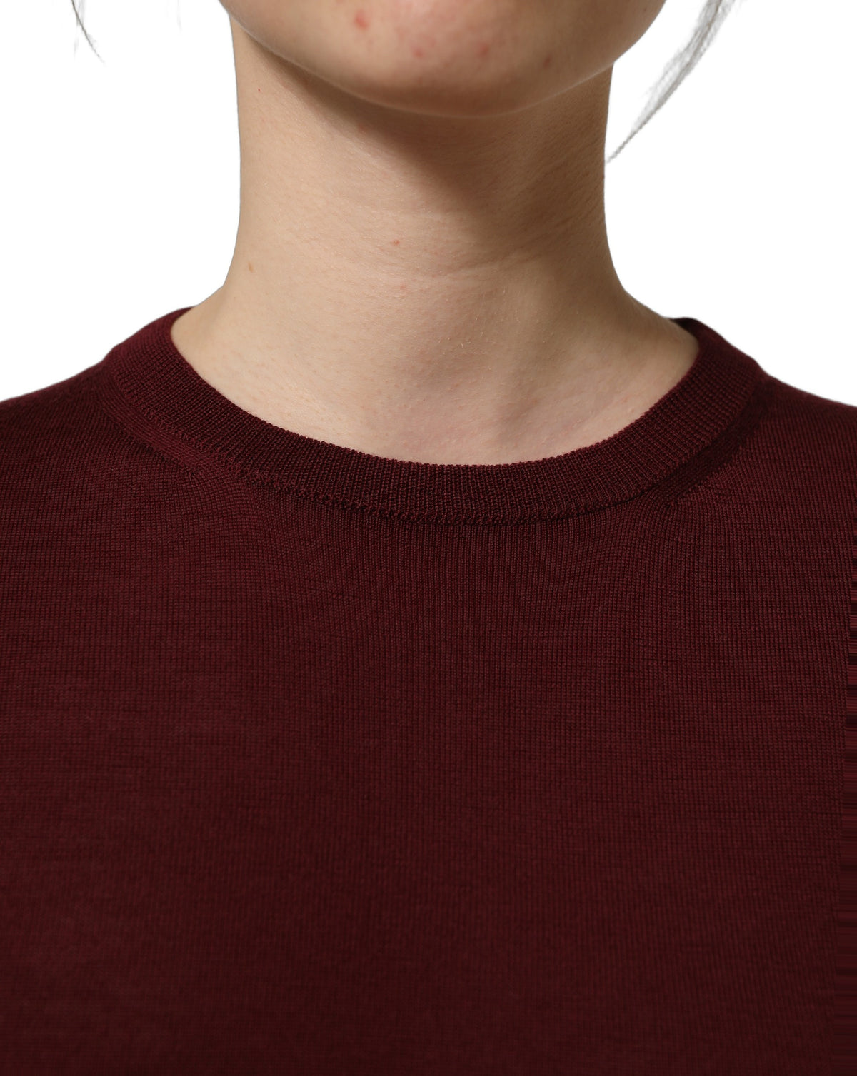 Dolce & Gabbana Pull col rond en laine tricotée marron