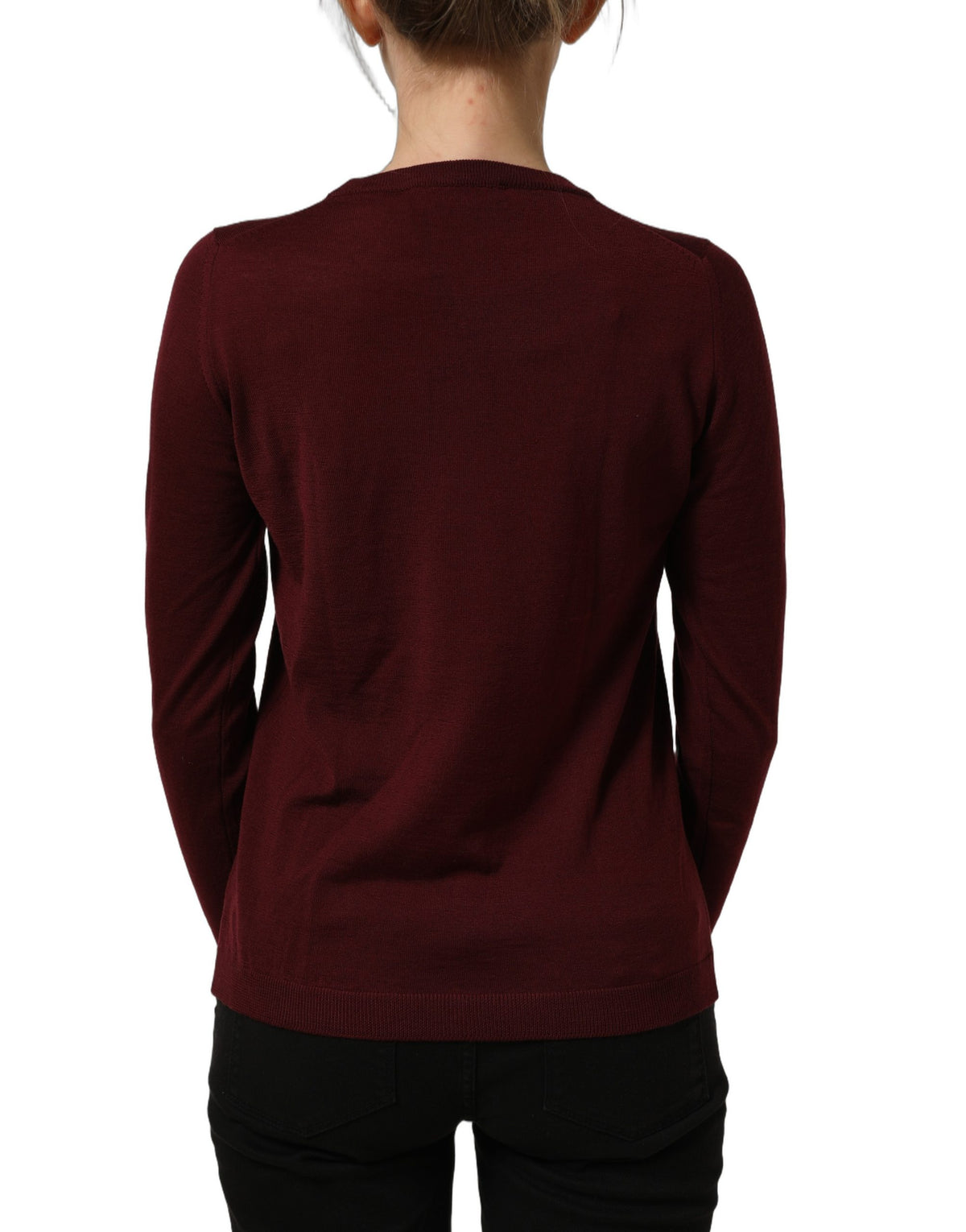 Dolce & Gabbana Pull col rond en laine tricotée marron