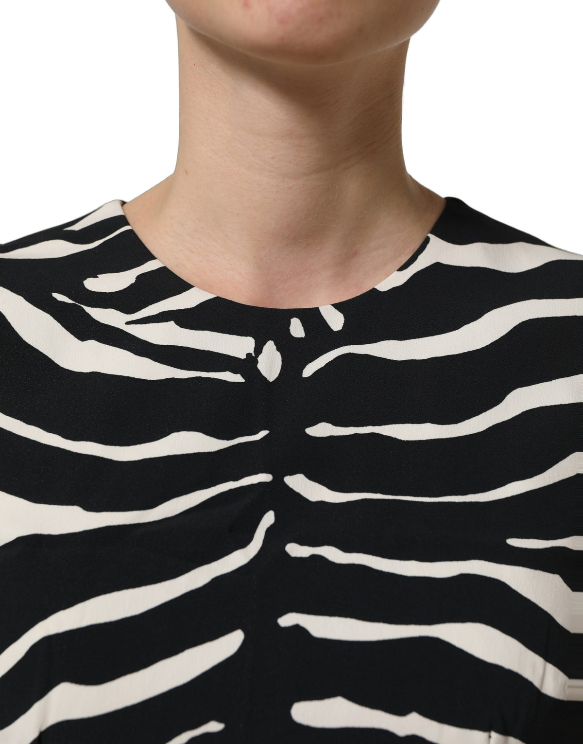 Débardeur court sans manches zébré noir et blanc Dolce & Gabbana