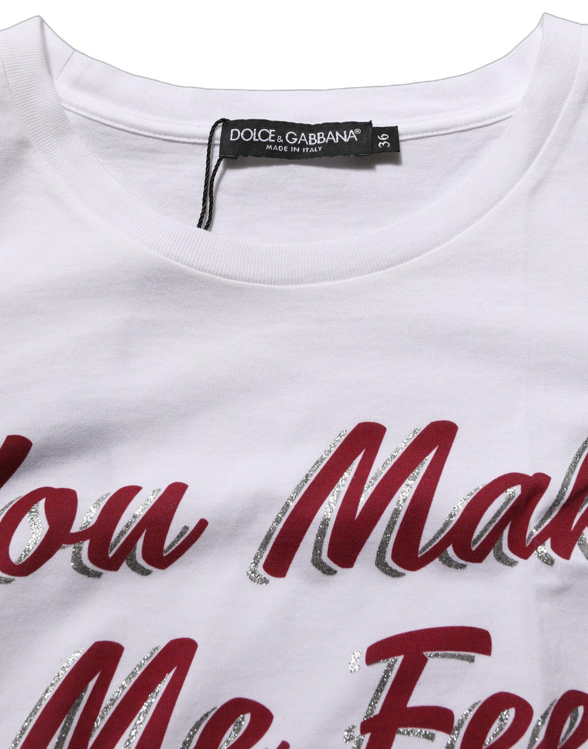 T-shirt Dolce & Gabbana en coton blanc à col rond et imprimé graphique