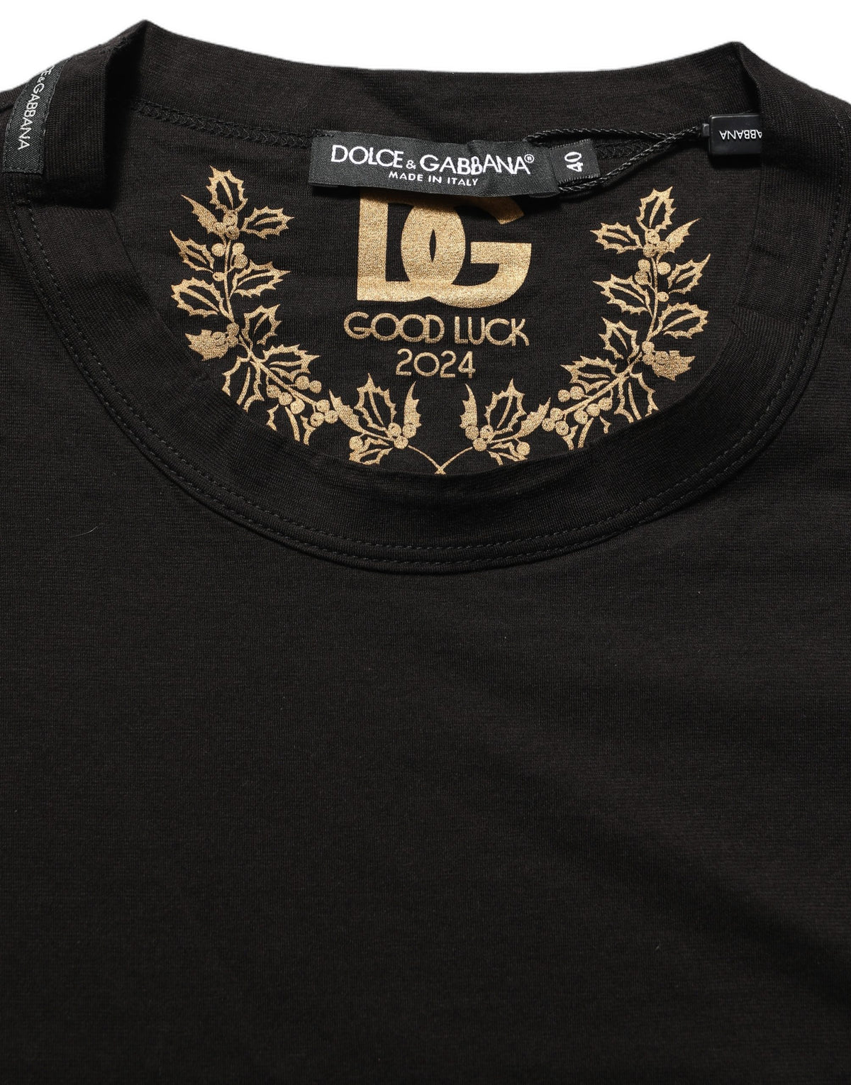 T-shirt Dolce & Gabbana en coton noir à col rond et manches courtes