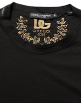 T-shirt Dolce & Gabbana en coton noir à col rond et manches courtes