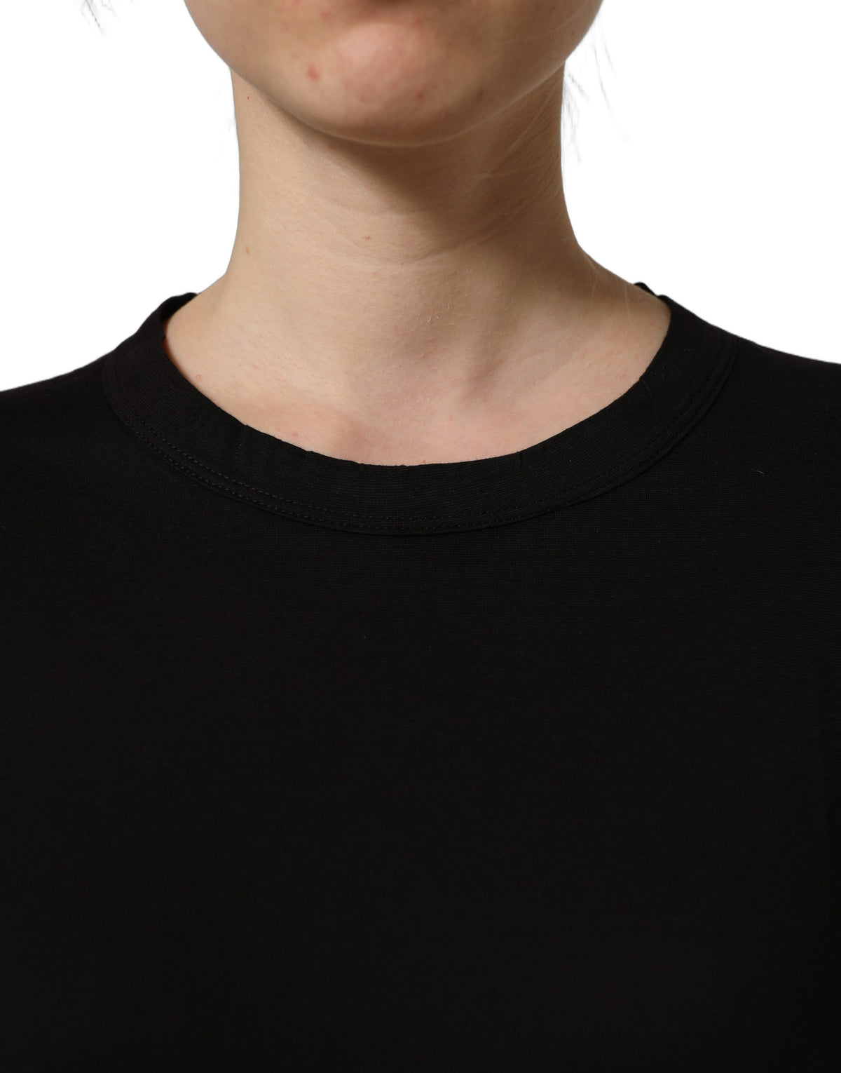 T-shirt Dolce & Gabbana en coton noir à col rond et manches courtes