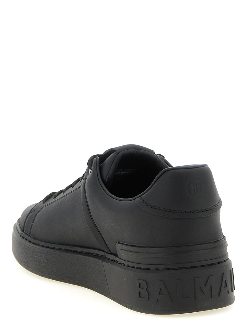 Balmain Black Calfskin Low Top Sneakers
