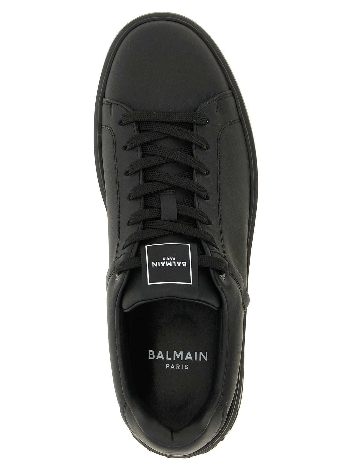Baskets basses en cuir de veau noir Balmain